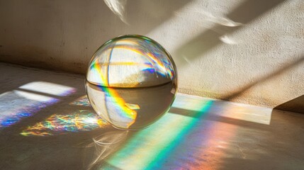 Transparent sphere reflecting light