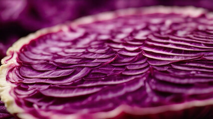 Obraz premium Red Cabbage Macro Moody Fractal Pattern