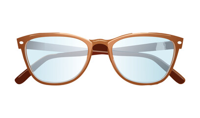 Brown Fashionable Eyeglasses Clear Lenses Vision