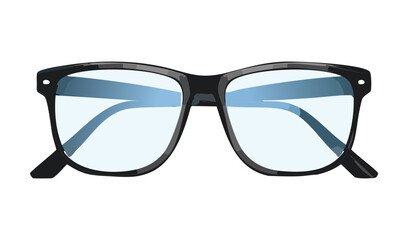 Fototapeta premium Black Fashionable Eyeglasses Blue Tint Vision