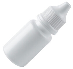 eye drops bottle medicine in white color isolated on white background