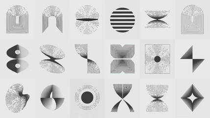 Collection of 20 Geometric Line Art Designs Abstract Shapes and Patterns for Inspiration
