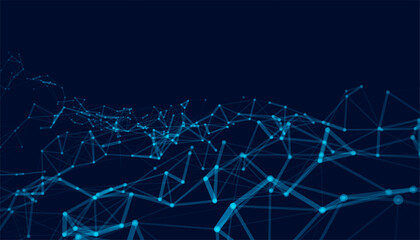 glowing polygonal shape sci fi techno background for cyber network © starlineart