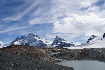 Obraz premium Panoramic view from Matterhorn Glacier Trail - Switzerland
