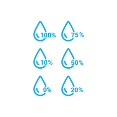 vector design outline icon of liquid content percentage.