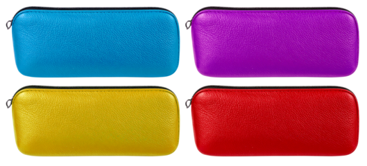 set of eyeglasses pocket in four colors isolated on white background