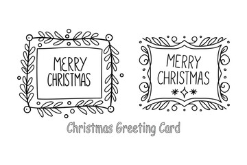 Christmas Greeting Card Coloring Page – Festive Holiday Frame Printable