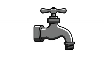 Gray water faucet graphic design element