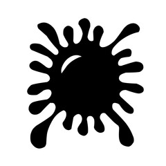 Collection of Black Ink Splatters and Drips on White Background