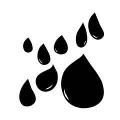 Collection of Black Ink Splatters and Drips on White Background