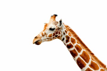 full giraffe on isolated transparent background isolated, white background