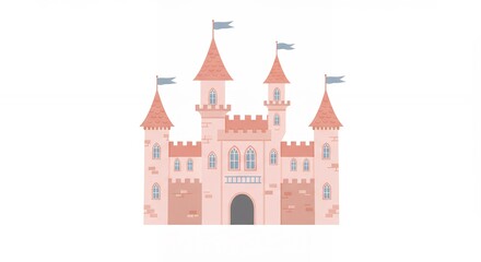Fototapeta premium Pink castle illustration design