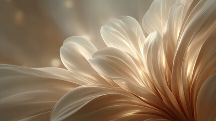 Close up of Beige and Cream Flower Petals with Soft Lighting