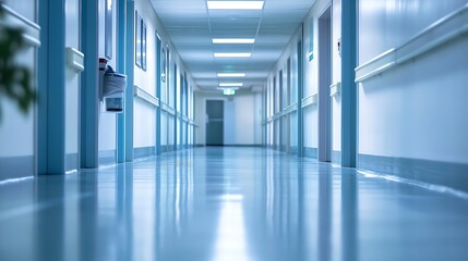 Obraz premium blur image background of corridor in hospital or clinic image