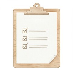 Wooden Clipboard Checklist with Checkmarks