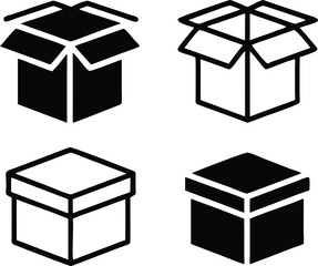 Box icon collection. Carton box. Delivery icon. Vector illustration