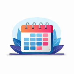 Colorful Calendar Illustration with Leaves