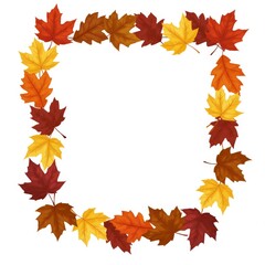 Fototapeta premium Autumn Maple Leaves Square Frame