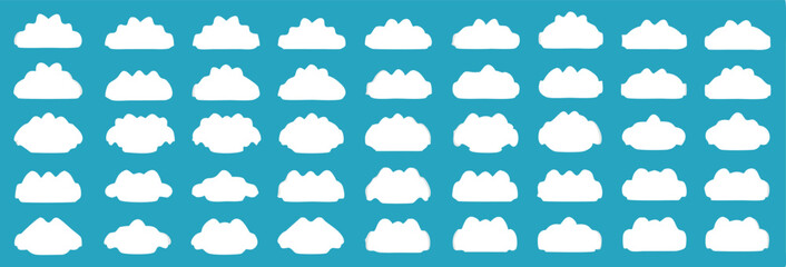 Set of clouds. Cloud icon. Vector illustration.