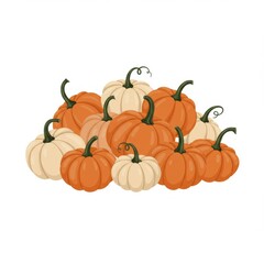 Pile of Orange and White Pumpkins