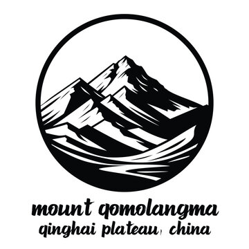 Circle Icon Mount Qomolangma.Vector illustration