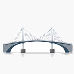 Obraz premium Gray Cable Stay Bridge Illustration over Water