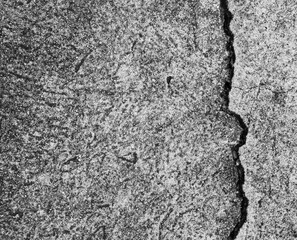Obraz premium Crack wall texture background broken earthquake effect, whtie grey building cement damage pattern plaster grunge black line paint surface abstract, construction rough street concrete backdrop.
