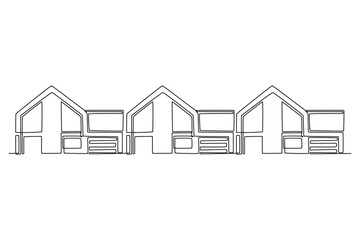 Real estate concept. Single line draw design. Vector graphic illustration