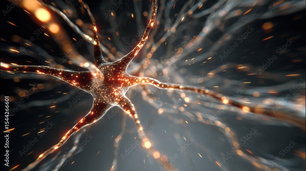 Aufkleber exploring neural pathways experiencing overload through dynamic blurred motion visuals