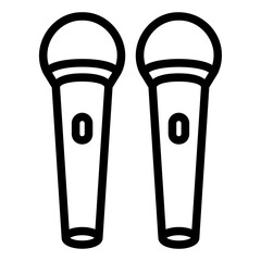 dual microphine Line Icon