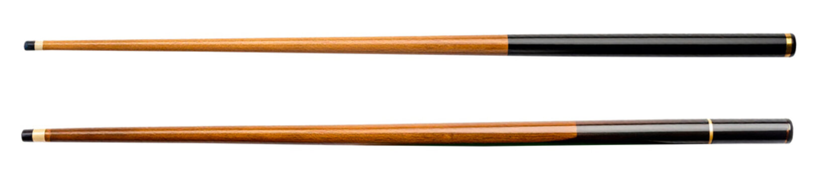 group of billiard cue stick isolated on white background