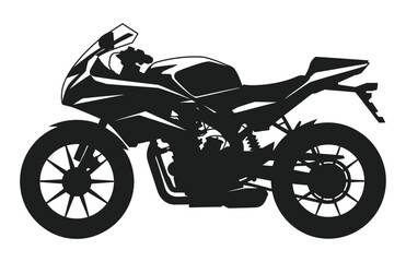 Obraz premium Silhouette of Motorcycle in Bold Black Vector Design