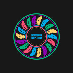 indigenous people day, garland of feathers	
