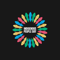 indigenous people day, garland of feathers	
