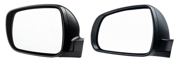 collection of rear view mirror car isolated on white background