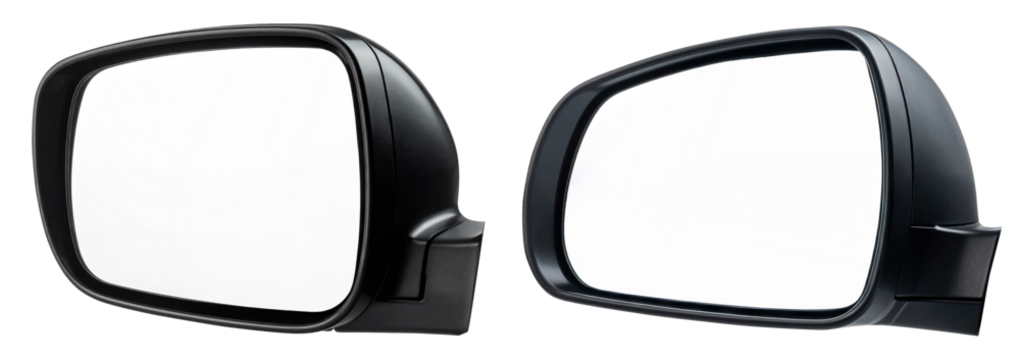 collection of rear view mirror car isolated on white background