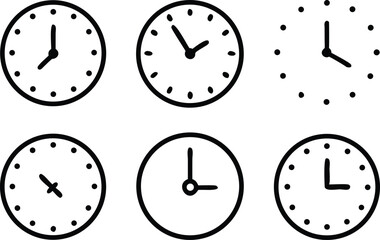 Time and Clock icons set. Time symbols collection. Vector illustration