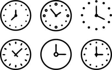 Time and Clock icons set. Time symbols collection. Vector illustration