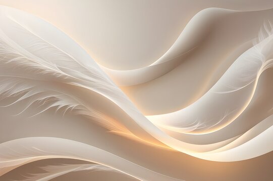 Soft flowing blue and orange waves create an abstract fractal fabric texture, perfect for a smooth satin art wallpaper design - Powered by Adobe