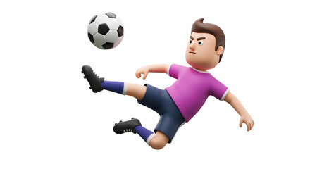Animated boy kicking a soccer ball