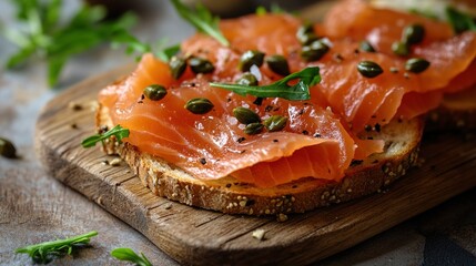 sandwich with salmon and cheese