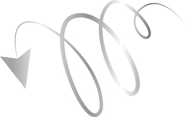Arrow line spiral silver metallic, icon, sign