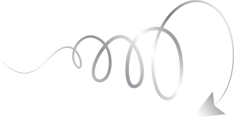 Arrow line spiral silver metallic, icon, sign