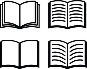 Book simple icons set. Vector illustration
