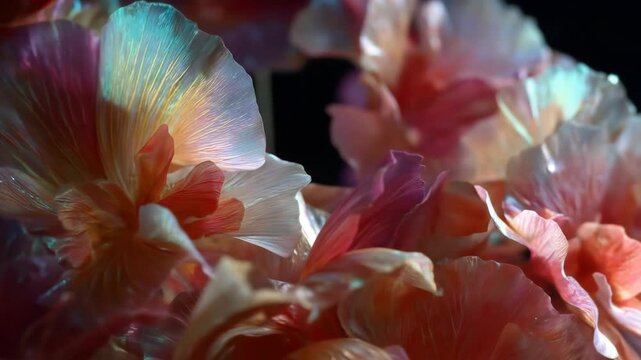 Iridescent Flowers Closeup.