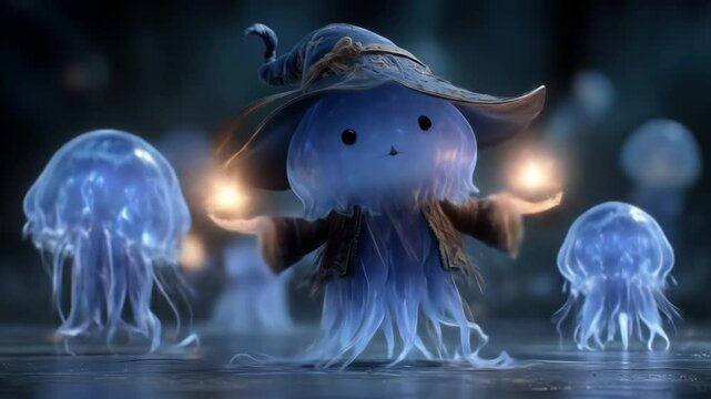 Jellyfish Wizard with Fantasy, Magic, and Glow.