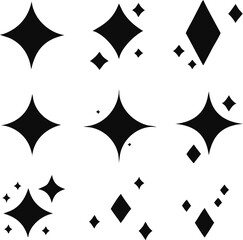 Sparkle stars icon set. Vector illustration