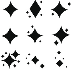 Sparkle stars icon set. Vector illustration