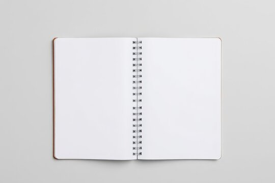 Blank Open Spiral Notebook Mockup