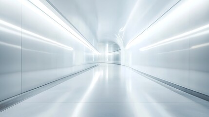 Contemporary blue office interior with abstract blur background
